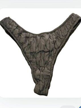 SKIMS Quilted Thong Gunmetal Gray NWT Size 3X